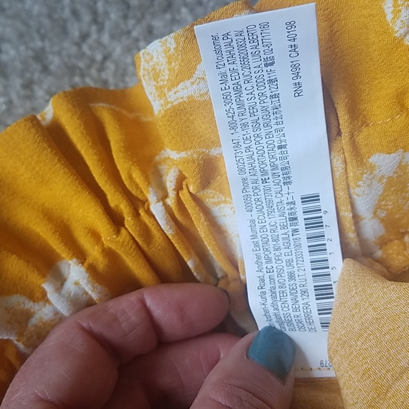 Wide leg pants, High Waist, Forever 21, gold/mustard floral, size Small - Picture 10 of 10